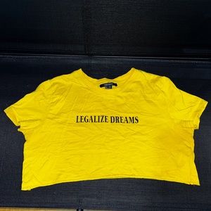 Forever 21 Womens Graphic Crop T-Shirt, Size Medium(M)